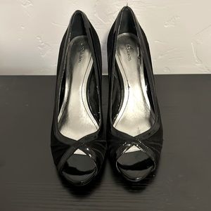 Black suede peep-toe heels by Style&Co.
